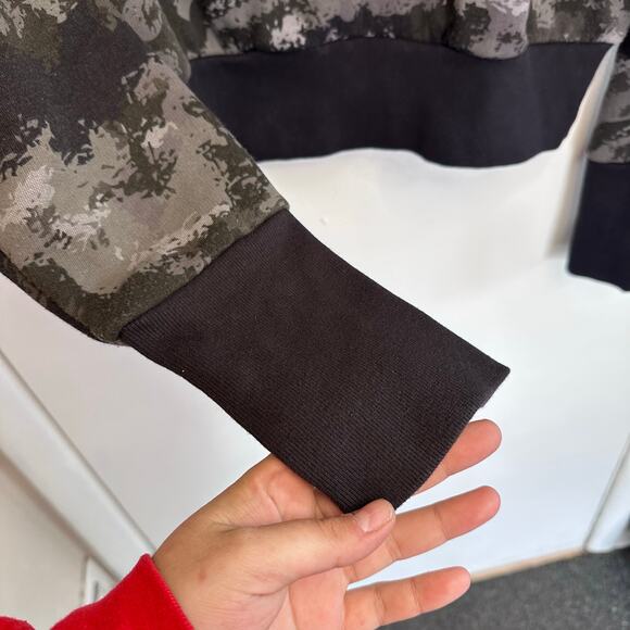 Womans xersion grey camo cropped fleece crewneck sweater plus size XXL - Picture 3 of 6